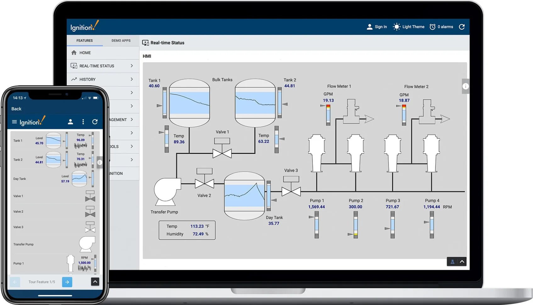 Factory automation software screen