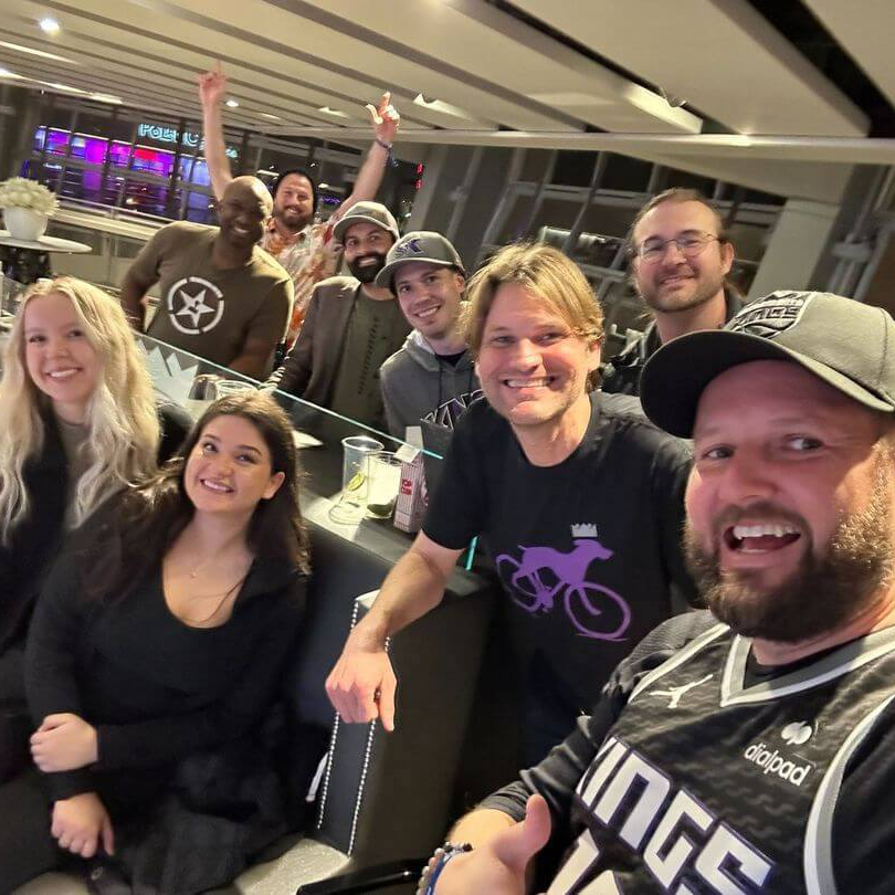Automation employees (Stephanie, Haley, Bradford, Amar, Conor, Stephanie, Kurt, Cosmo, and Chris) hung out with our CEO, Colby, at last night's @sacramentokings vs Milwaukee @bucks basketball game at the Golden 1 Center in Sacramento! They didn’t #LightTheBeam but everyone still had a great time!
